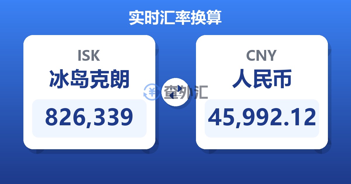 826,339冰岛克朗兑人民币