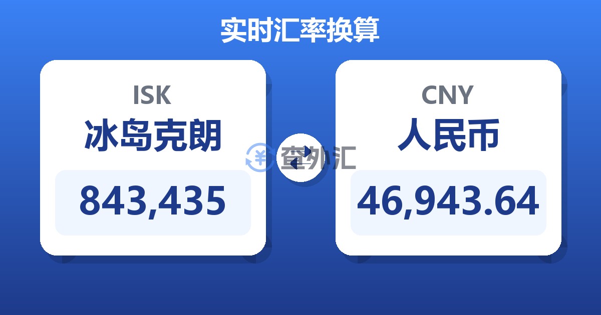 843,435冰岛克朗兑人民币