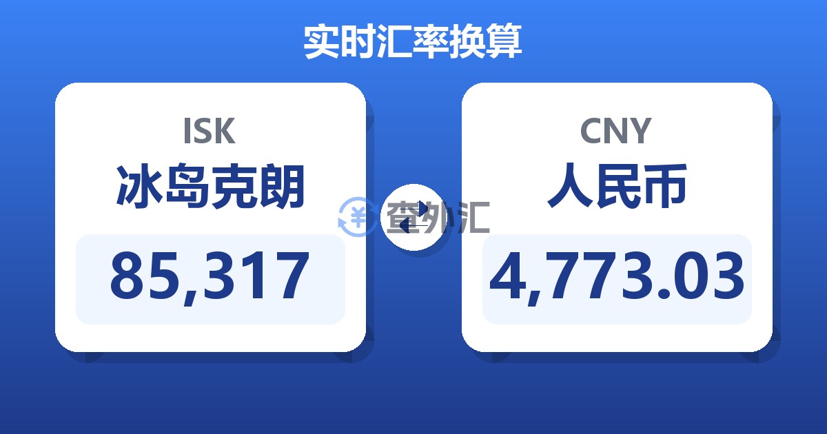 85,317冰岛克朗兑人民币