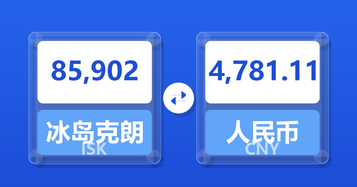 85,902冰岛克朗兑人民币