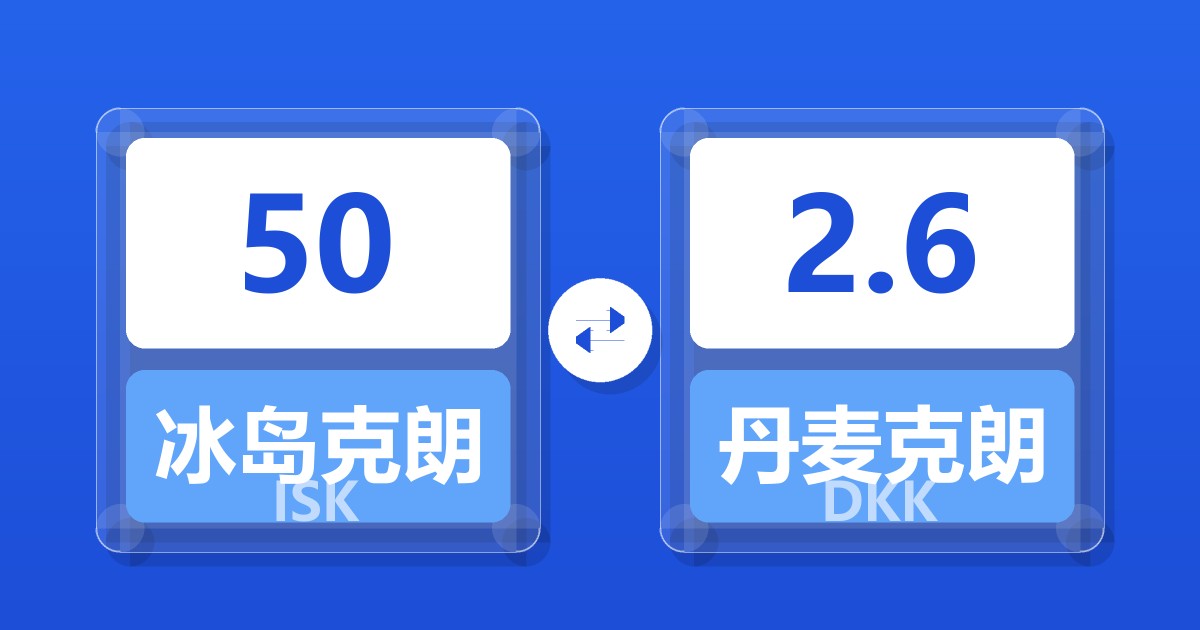 50冰岛克朗兑丹麦克朗