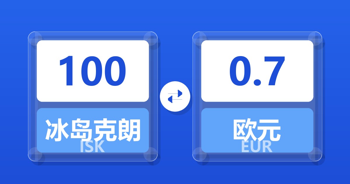 100冰岛克朗兑欧元