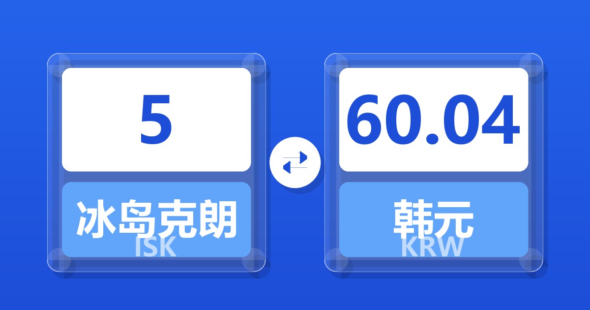 5冰岛克朗兑韩元