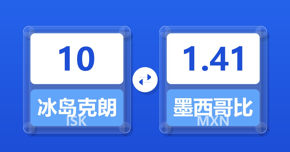 10冰岛克朗兑墨西哥比索