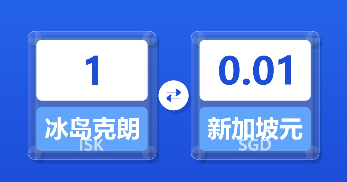 1冰岛克朗兑新加坡元