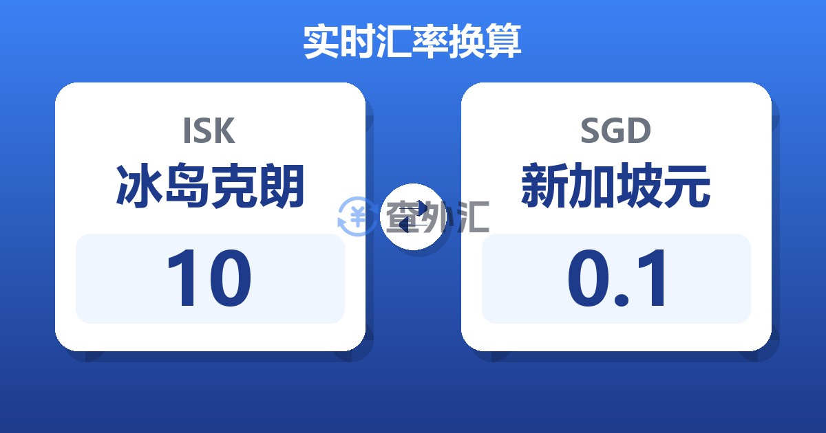 10冰岛克朗兑新加坡元