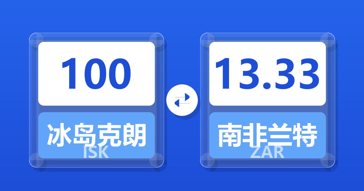 100冰岛克朗兑南非兰特