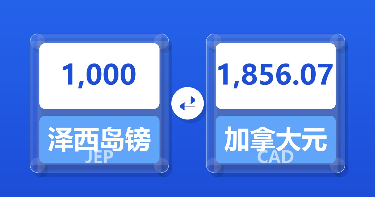 1,000泽西岛镑兑加拿大元