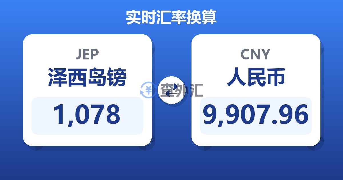 1,078泽西岛镑兑人民币