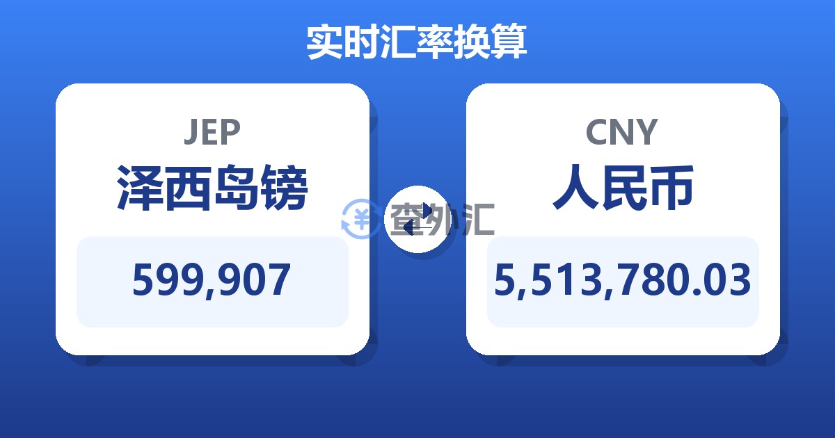599,907泽西岛镑兑人民币