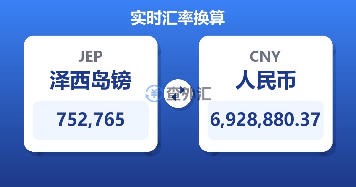 752,765泽西岛镑兑人民币