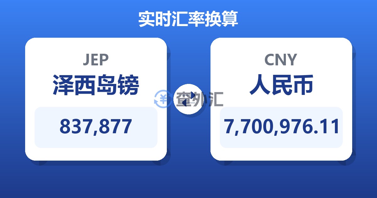 837,877泽西岛镑兑人民币