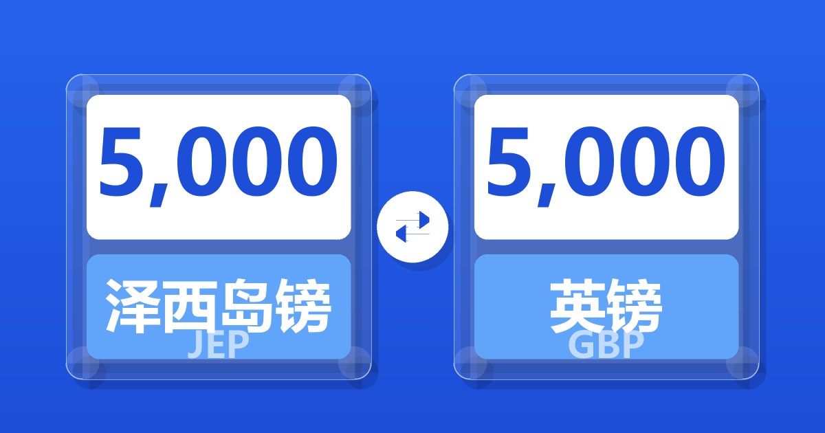 5,000泽西岛镑兑英镑