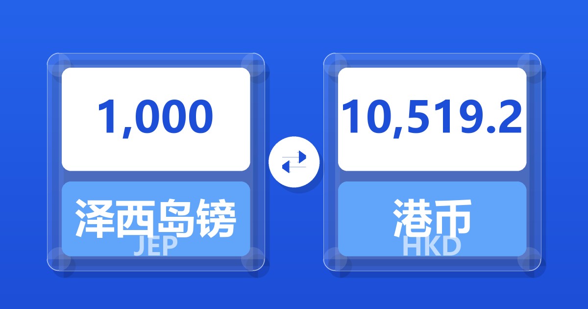 1,000泽西岛镑兑港币