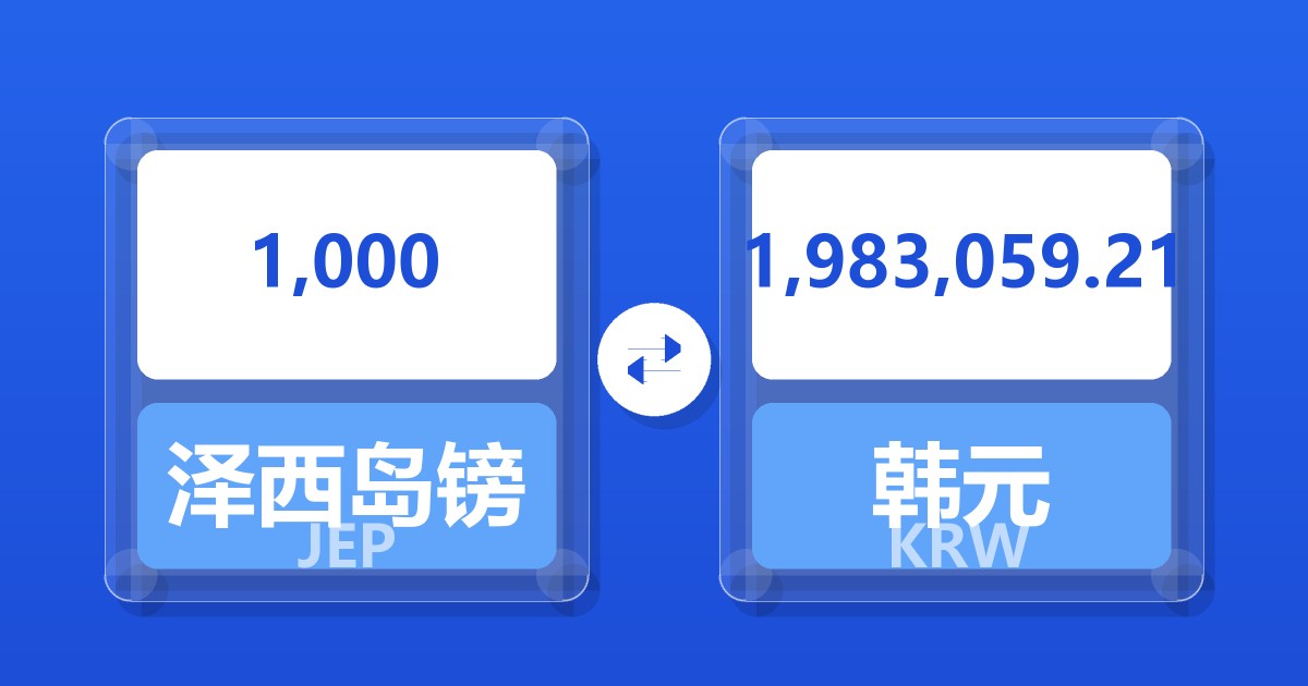 1,000泽西岛镑兑韩元