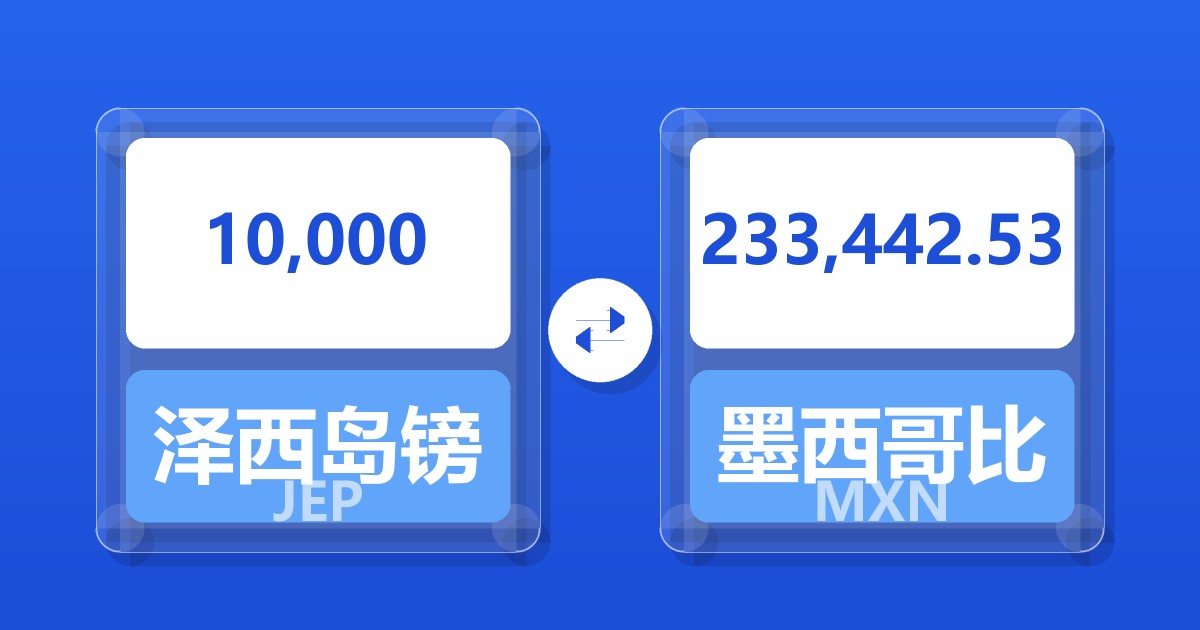 10,000泽西岛镑兑墨西哥比索