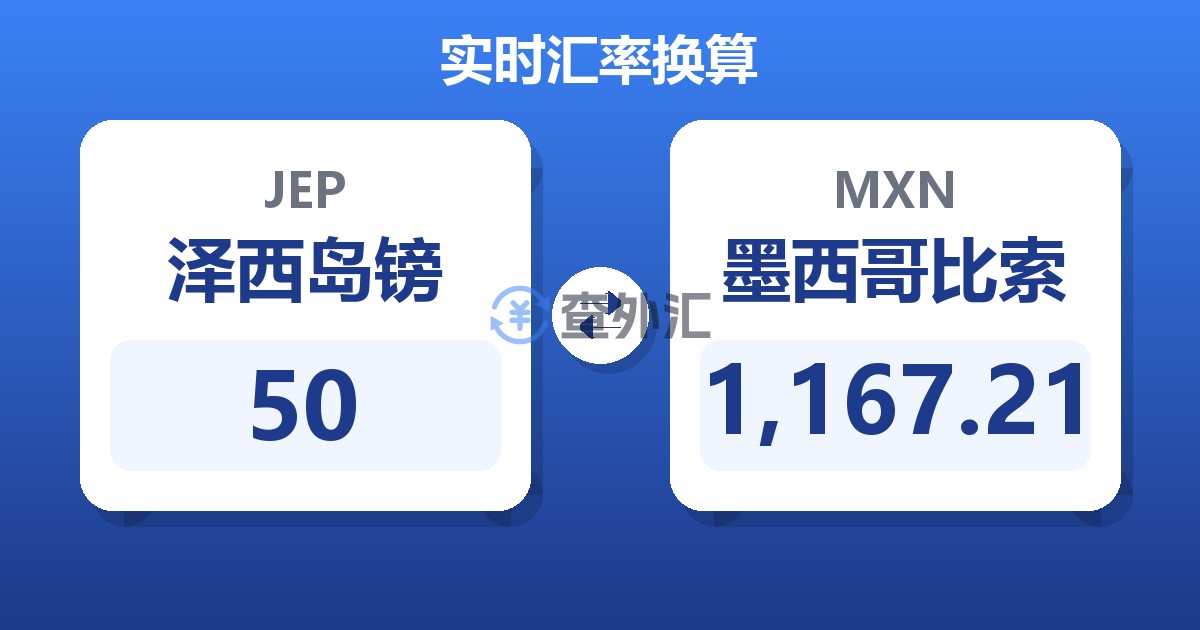 50泽西岛镑兑墨西哥比索