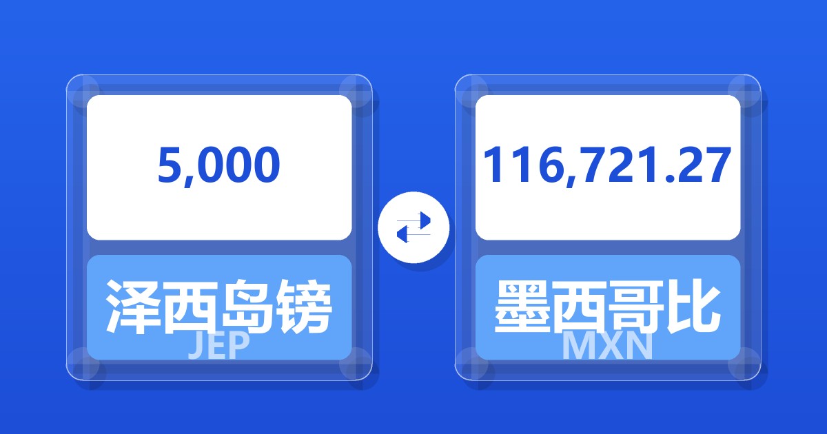 5,000泽西岛镑兑墨西哥比索
