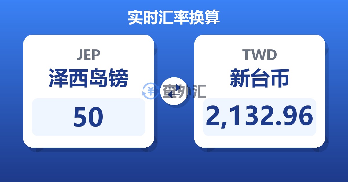 50泽西岛镑兑新台币
