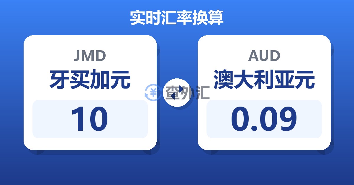 10牙买加元兑澳大利亚元