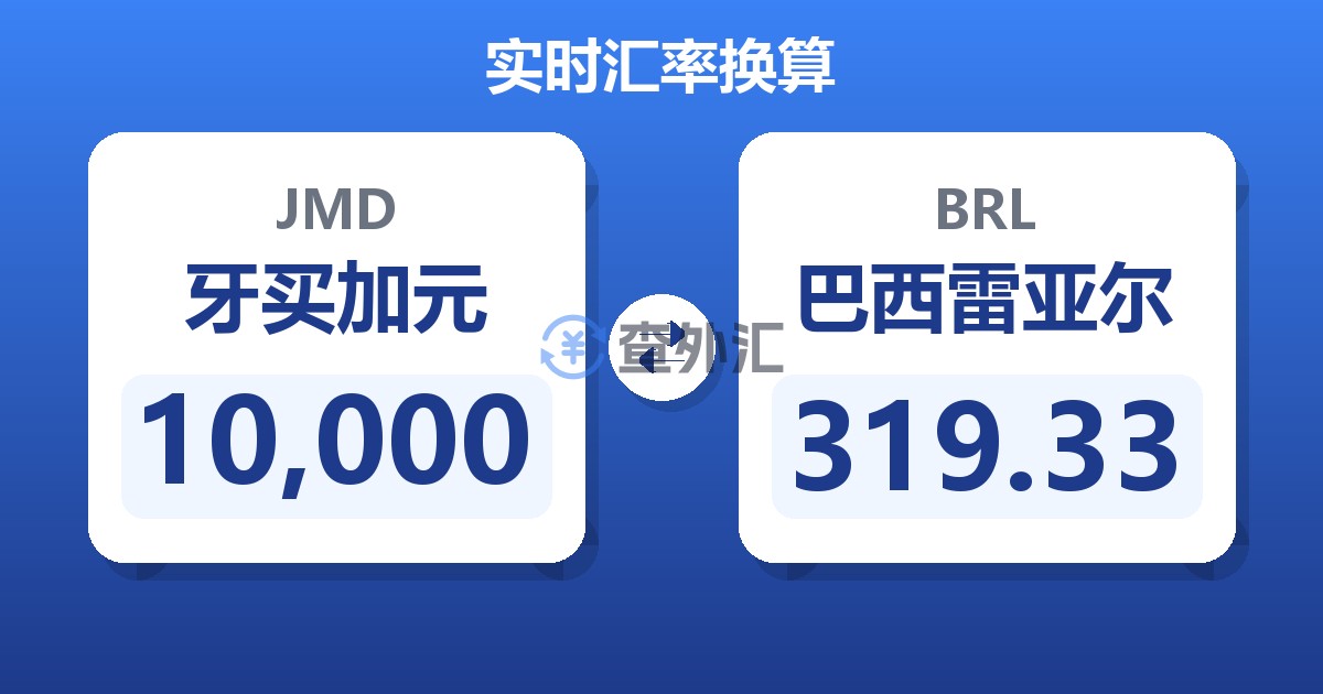 10,000牙买加元兑巴西雷亚尔