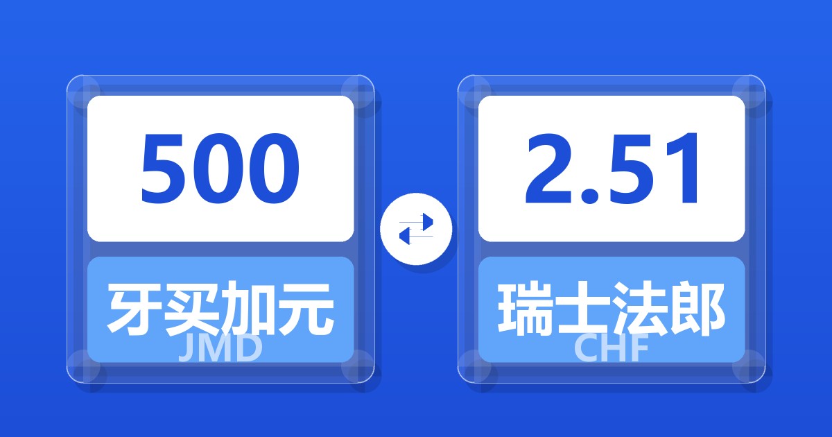 500牙买加元兑瑞士法郎