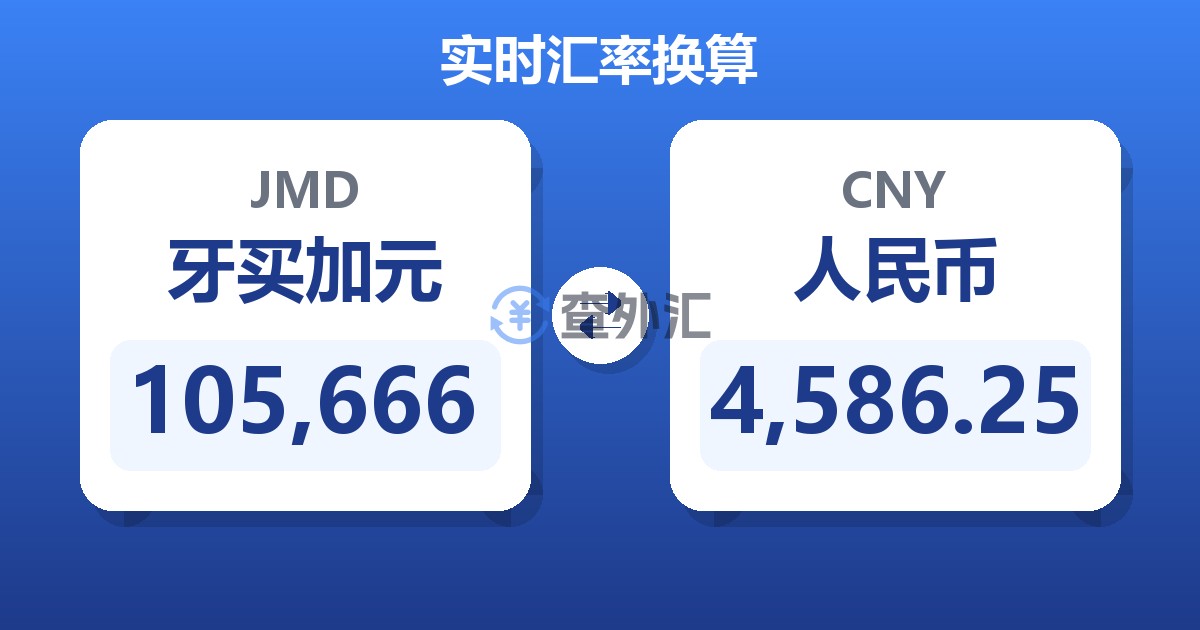 105,666牙买加元兑人民币