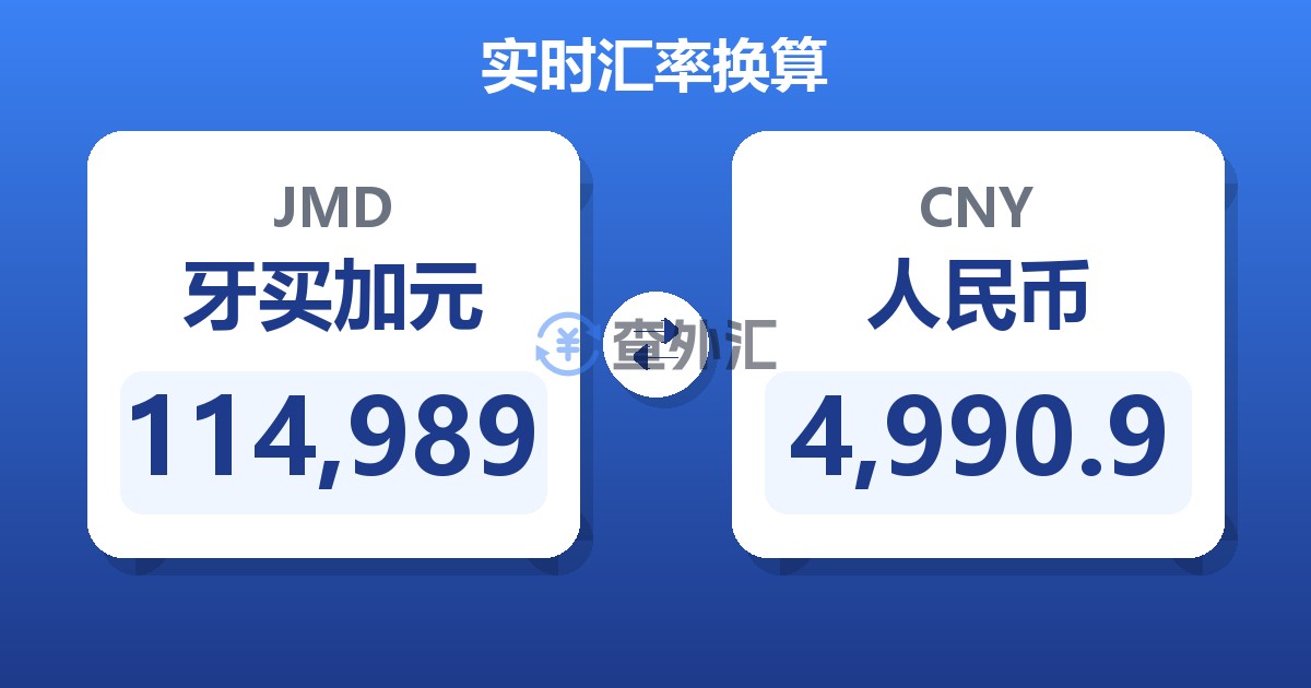 114,989牙买加元兑人民币