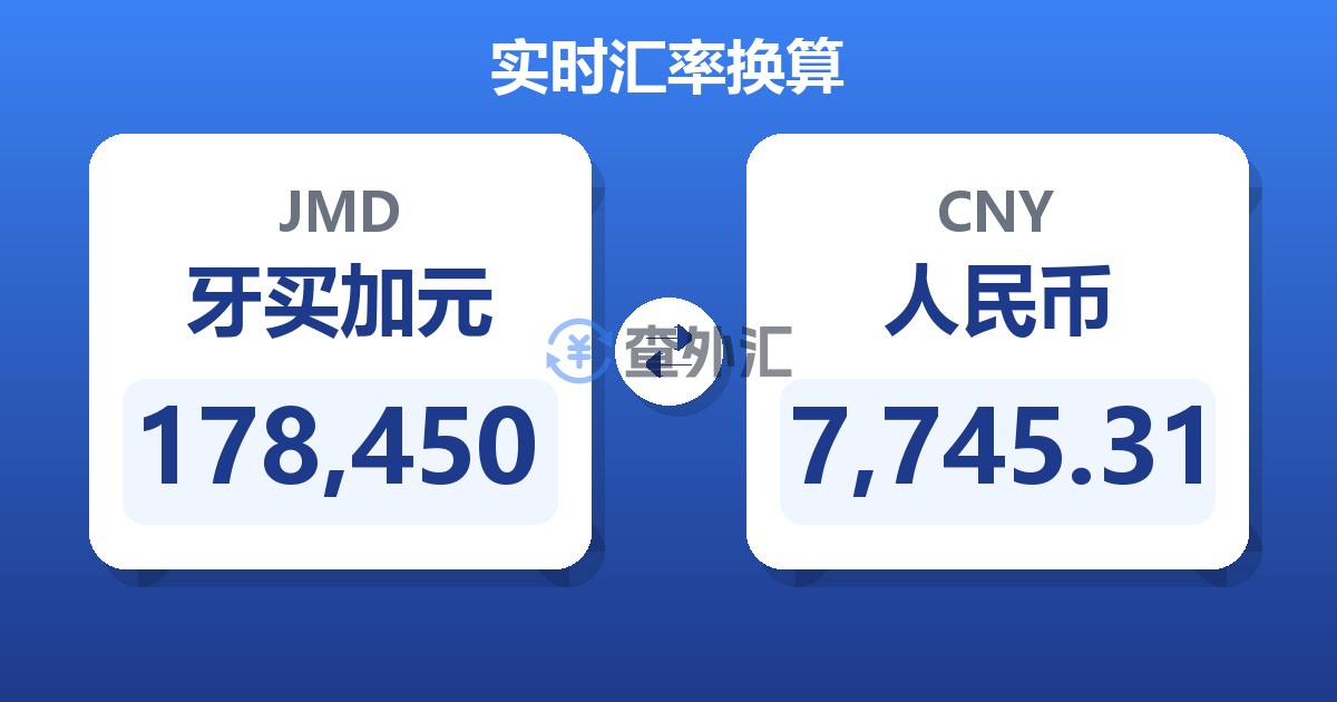 178,450牙买加元兑人民币