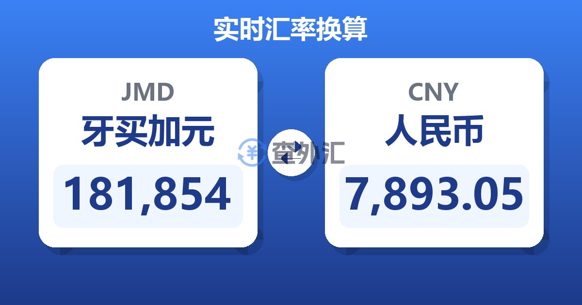 181,854牙买加元兑人民币