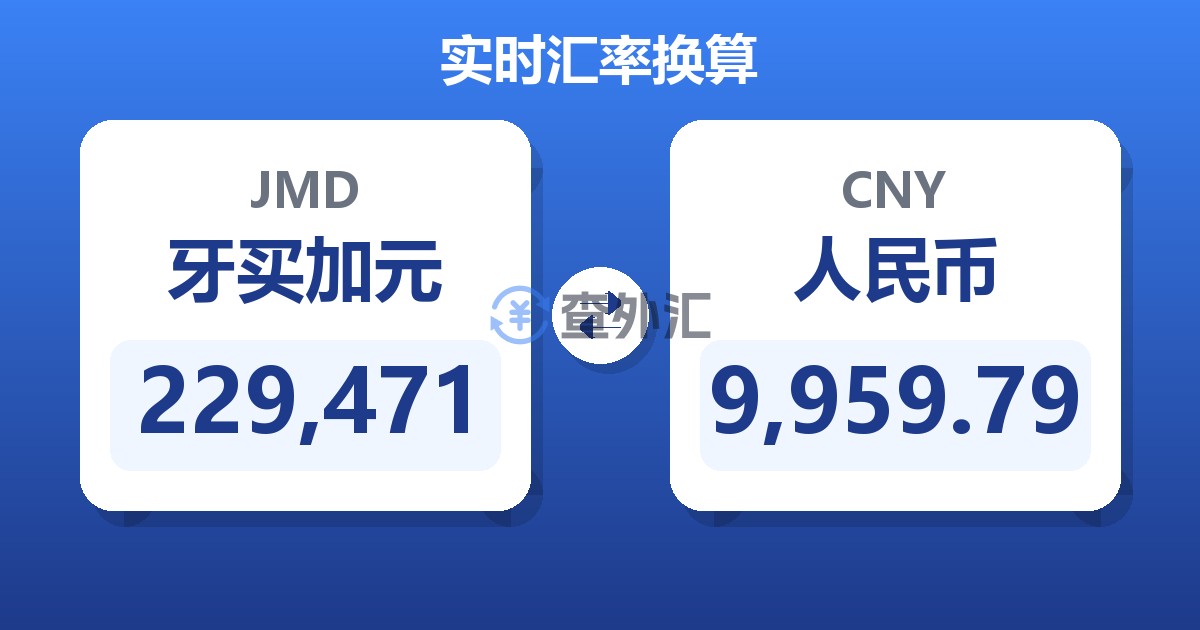 229,471牙买加元兑人民币