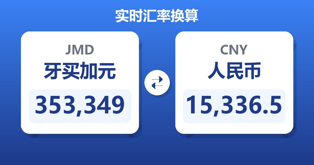 353,349牙买加元兑人民币