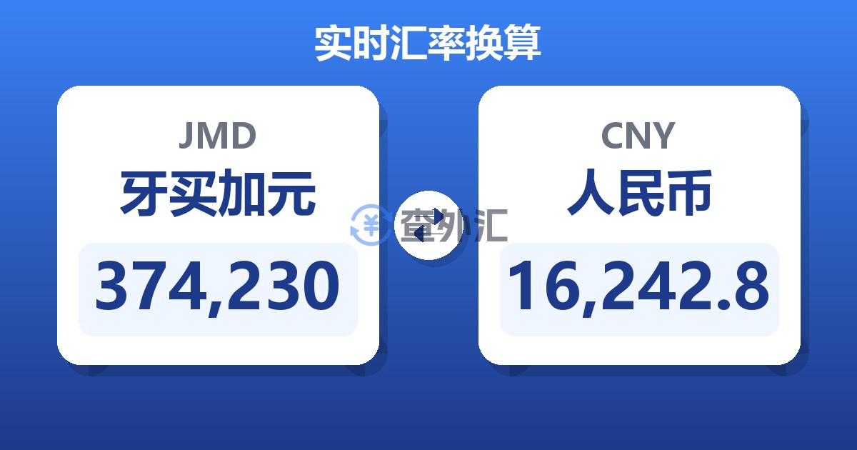 374,230牙买加元兑人民币