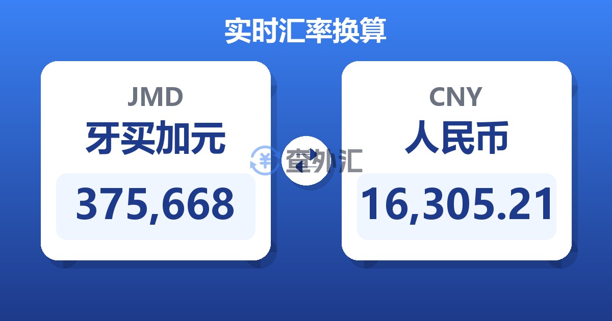 375,668牙买加元兑人民币