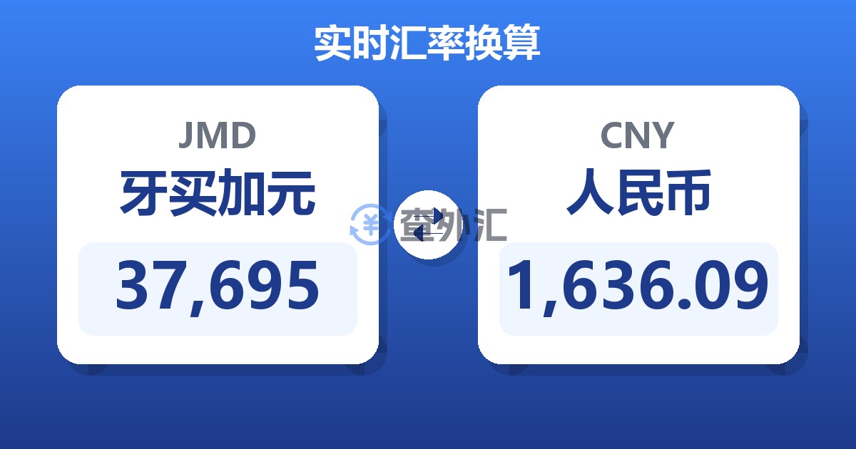 37,695牙买加元兑人民币