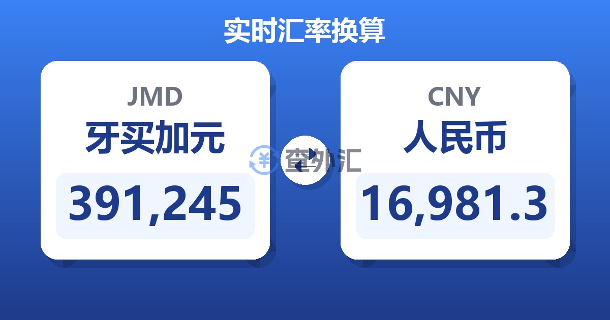 391,245牙买加元兑人民币