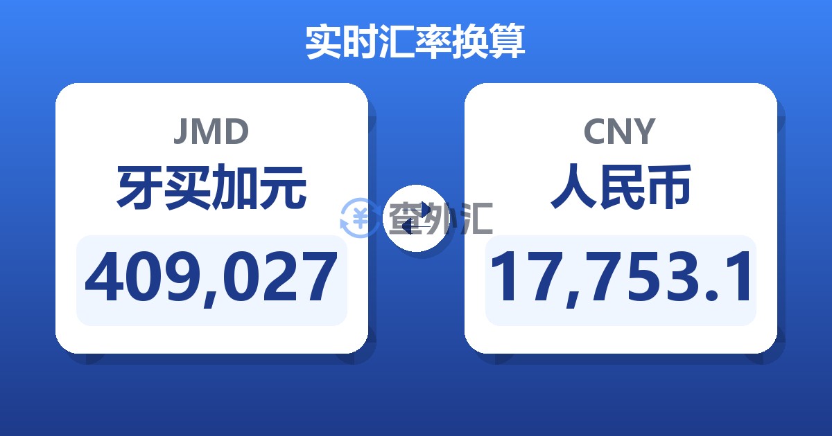 409,027牙买加元兑人民币