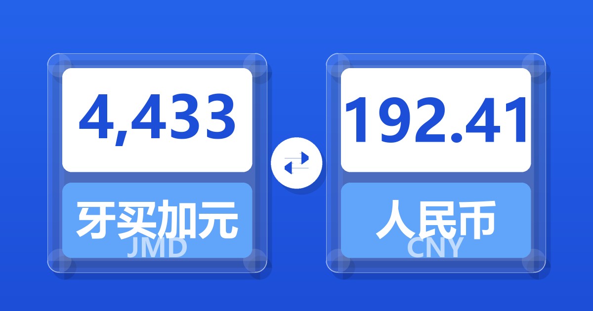 4,433牙买加元兑人民币