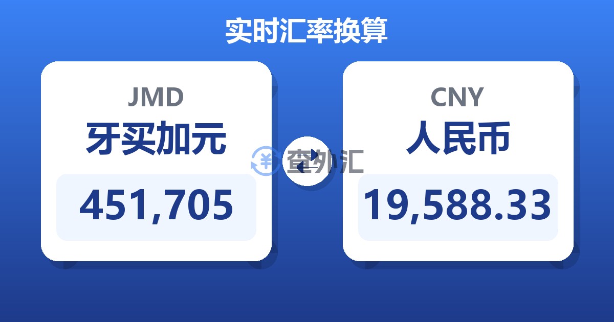 451,705牙买加元兑人民币