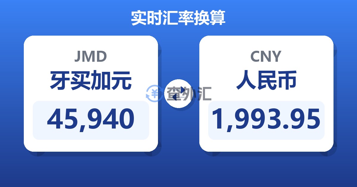 45,940牙买加元兑人民币