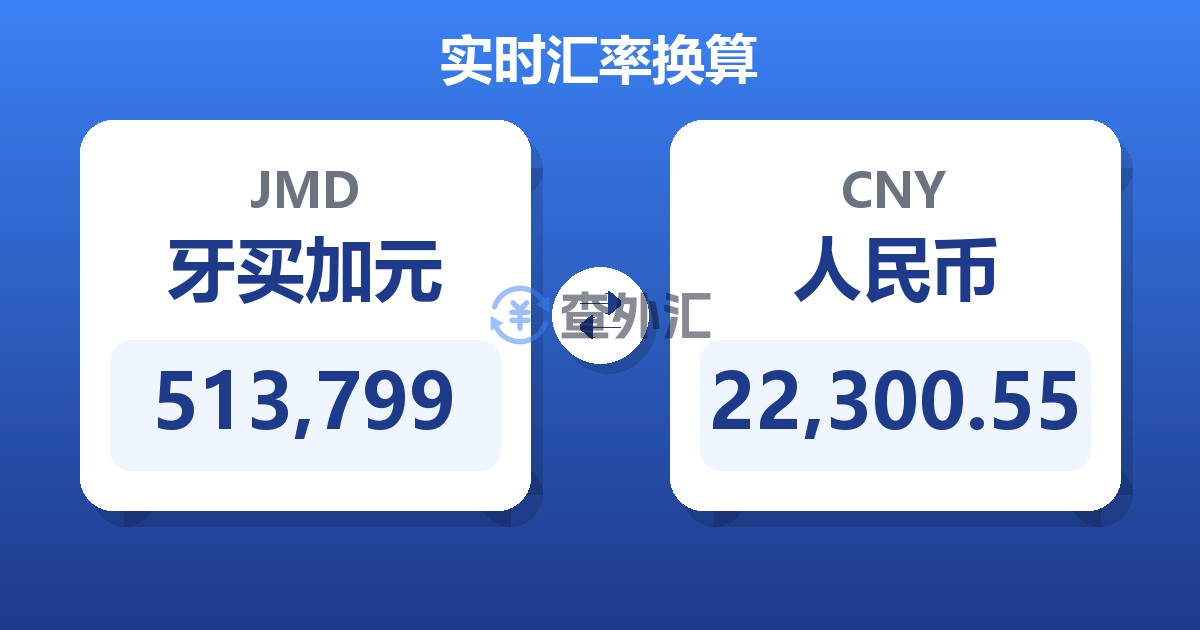 513,799牙买加元兑人民币