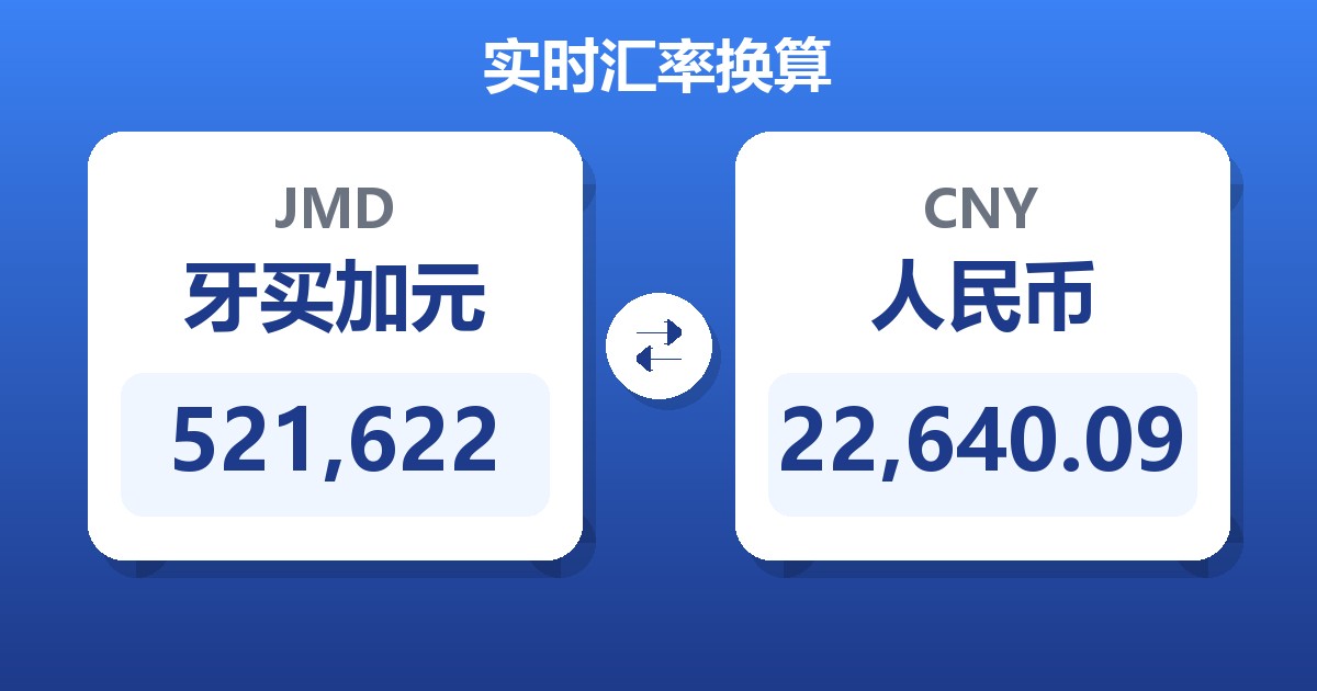521,622牙买加元兑人民币