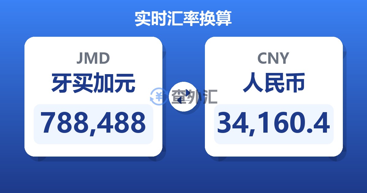 788,488牙买加元兑人民币