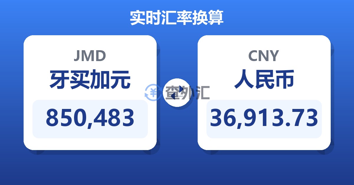 850,483牙买加元兑人民币