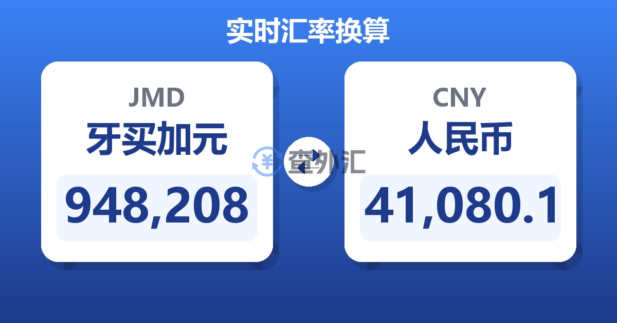 948,208牙买加元兑人民币