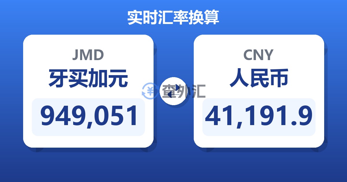 949,051牙买加元兑人民币