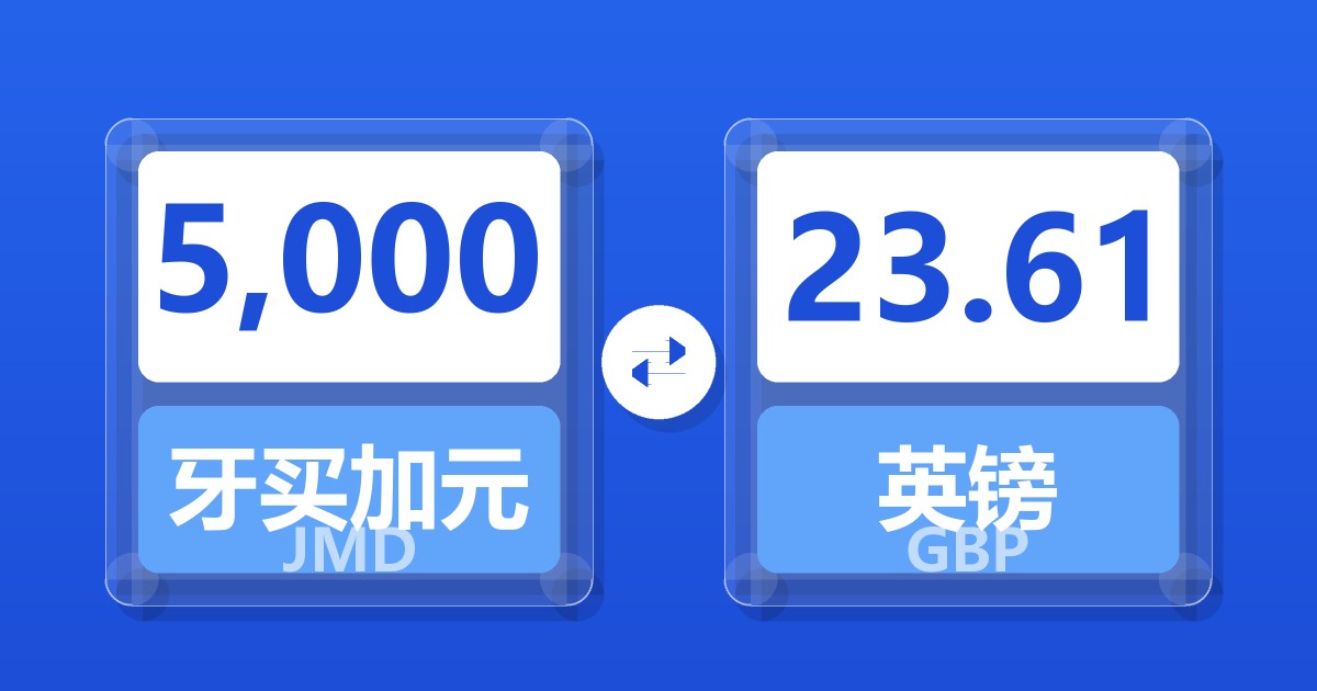 5,000牙买加元兑英镑