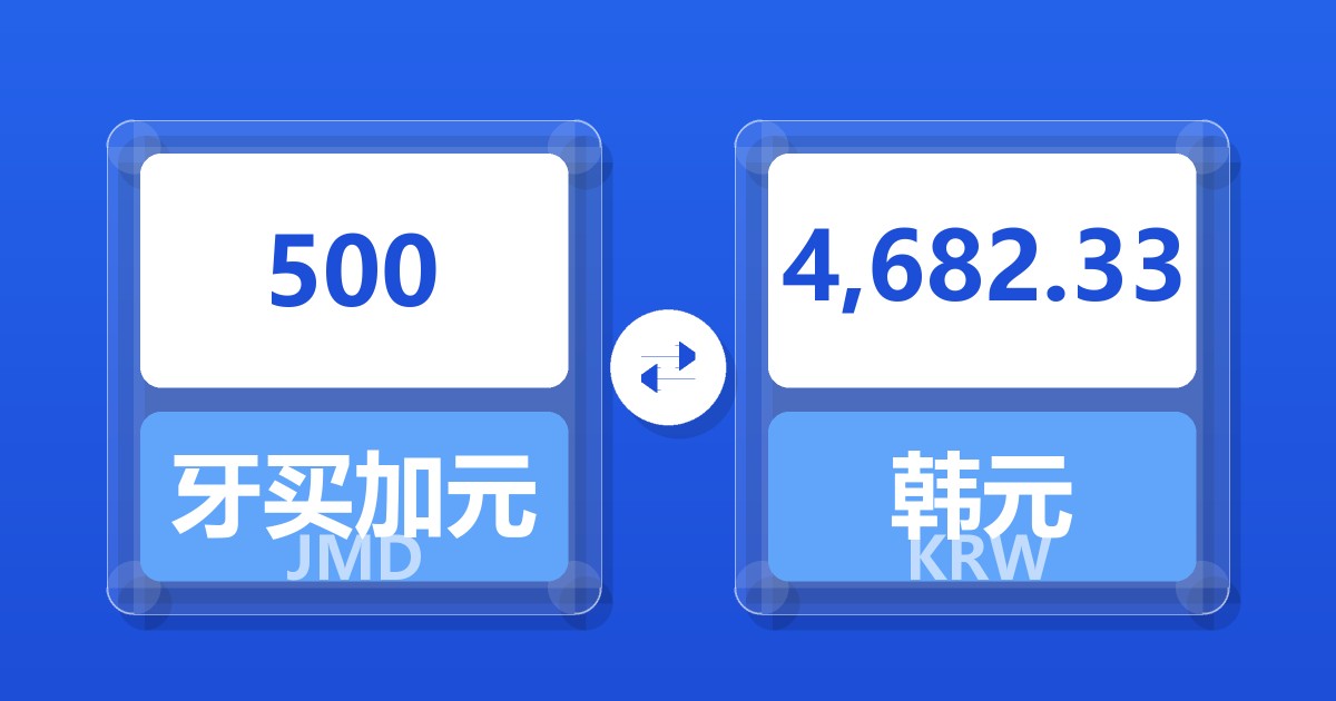 500牙买加元兑韩元