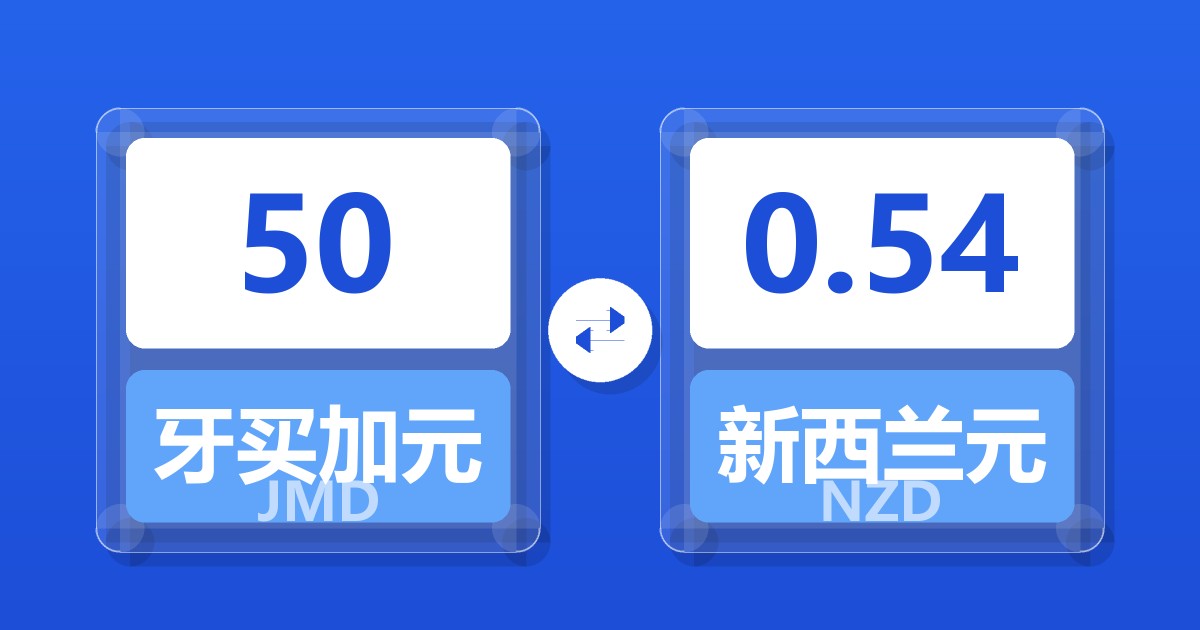 50牙买加元兑新西兰元