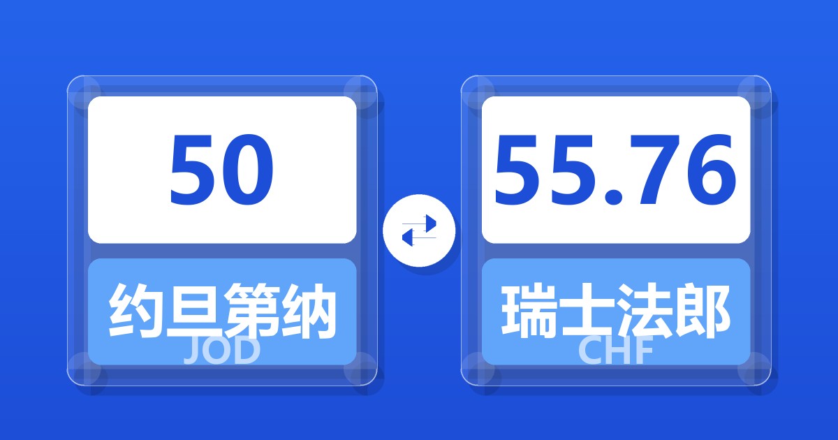 50约旦第纳尔兑瑞士法郎